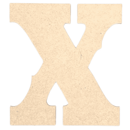 Krafty Supply 6" Tall Western Block - MDF Letter X | 1/8" Thick | Unfinished Wooden Letters | Craft Alphabet Initials
