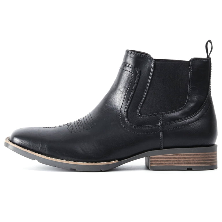 Cowboy Boots For Men Square Toe Ankle Boots Western Chelsea  display picture 1