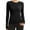 01 Black, variant on YueHuiYing Women's Winter Yoga Wear Breathable Long-sleeved T-shirt Texture Training Sports Top Fitness Wear Base Layer Tops