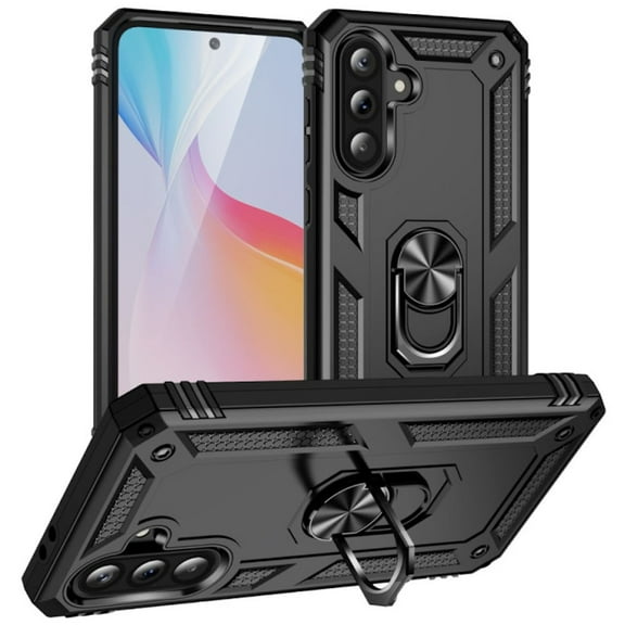 Military Grade Hybrid Case with Ring Grip for Samsung Galaxy A36 5G - Black
