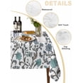 thumbnail image 2 of Boho Leaf Table Cloth, Teal Green Spring Farmhouse Pastoral Tribal Waterproof Tablecloth for Rectangle Tables, Reusable Washable Fabric Table Cover for Restaurant Kitchen Dining Tables 60"x84", 2 of 6