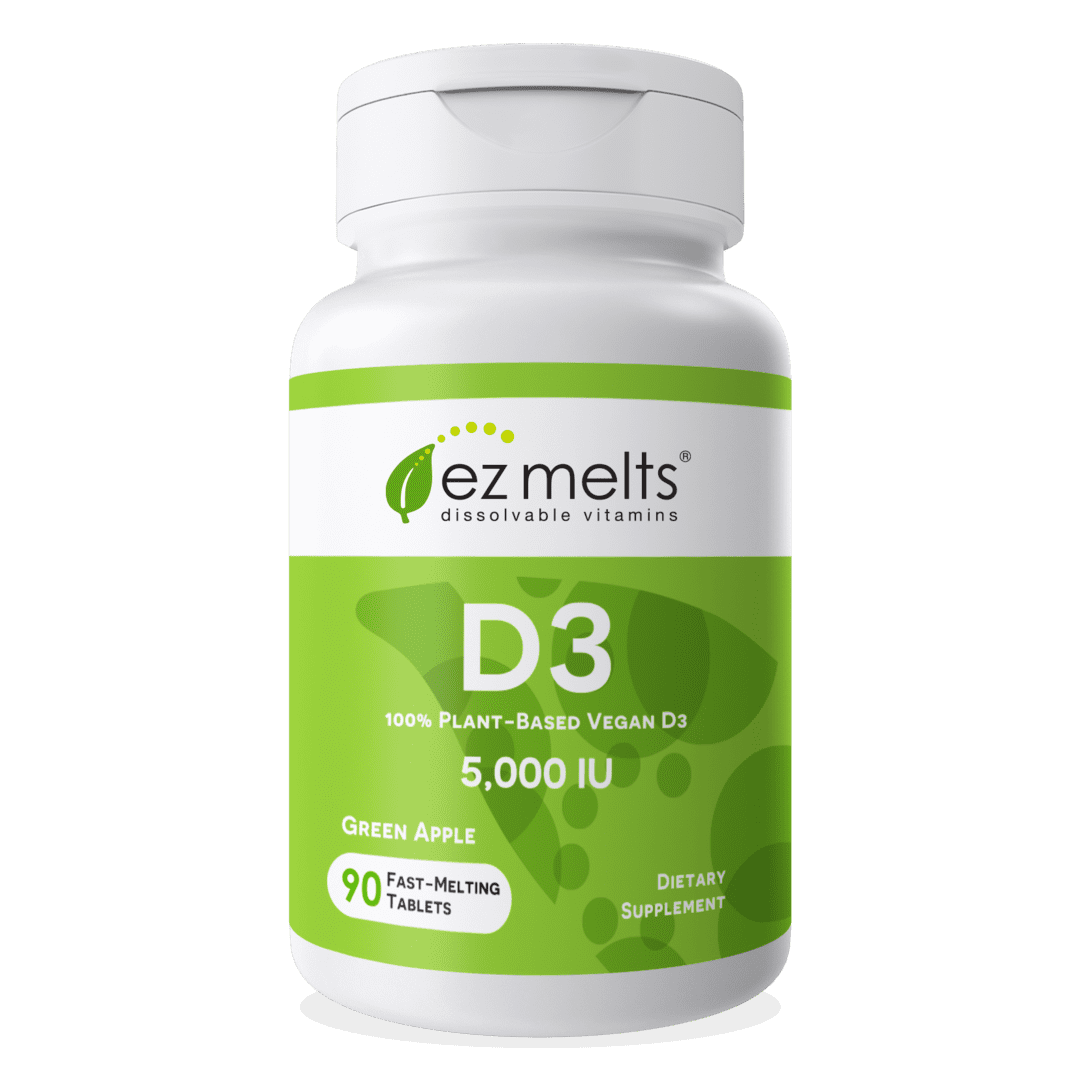 EZ Melts Vegan Vitamin D3 Fast Dissolve Tablets, 5000 IU, 90 Ct