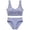Blue, variant on Women's 2 Piece V Neck Seamless Solid High Waist Bra And Set, L, White