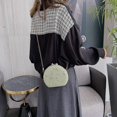 thumbnail image 3 of Bolso bandolera redondo con bordado de flores para mujer, bolso de hombro con cadena, 3 of 5