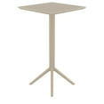 thumbnail image 4 of Sky Table de Bar Carré Pliant de 24 Pouces, Fini Taupe, 4 of 8