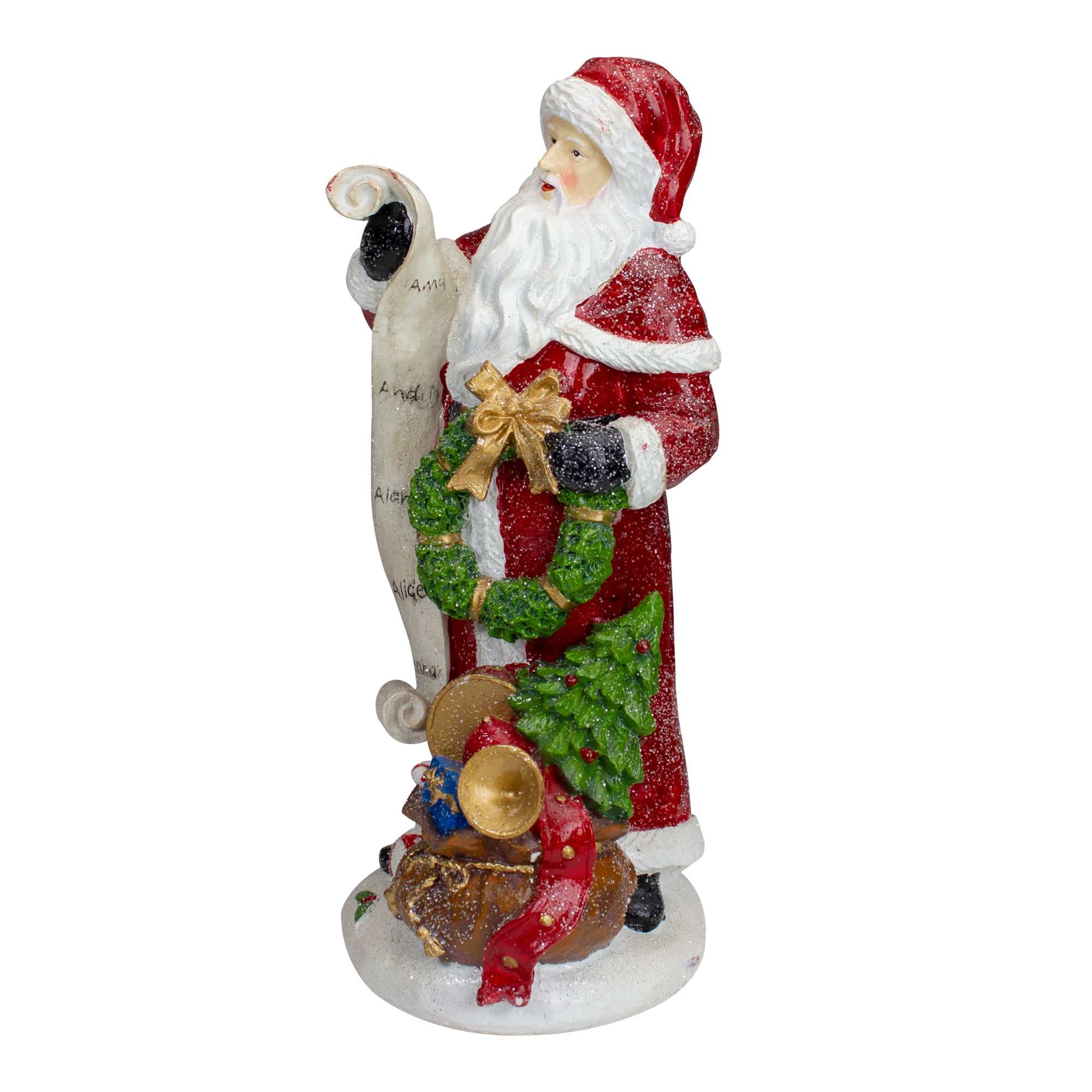 Northlight Santa Claus with Gift Sack and a Nice and Naughty List Christmas Figurine - 11.5"