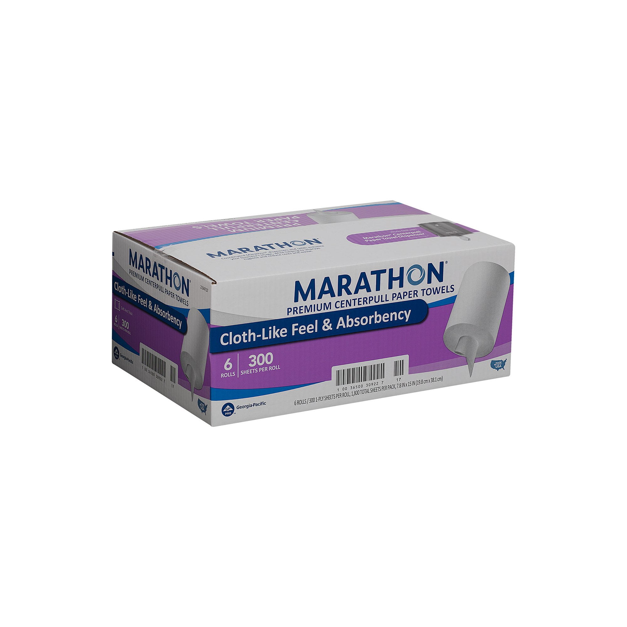 Download Branded The Marathon Center Pull Premium Paper Towel Rolls, 1,800 Sheets (6 Rolls) Pack of 1 ...