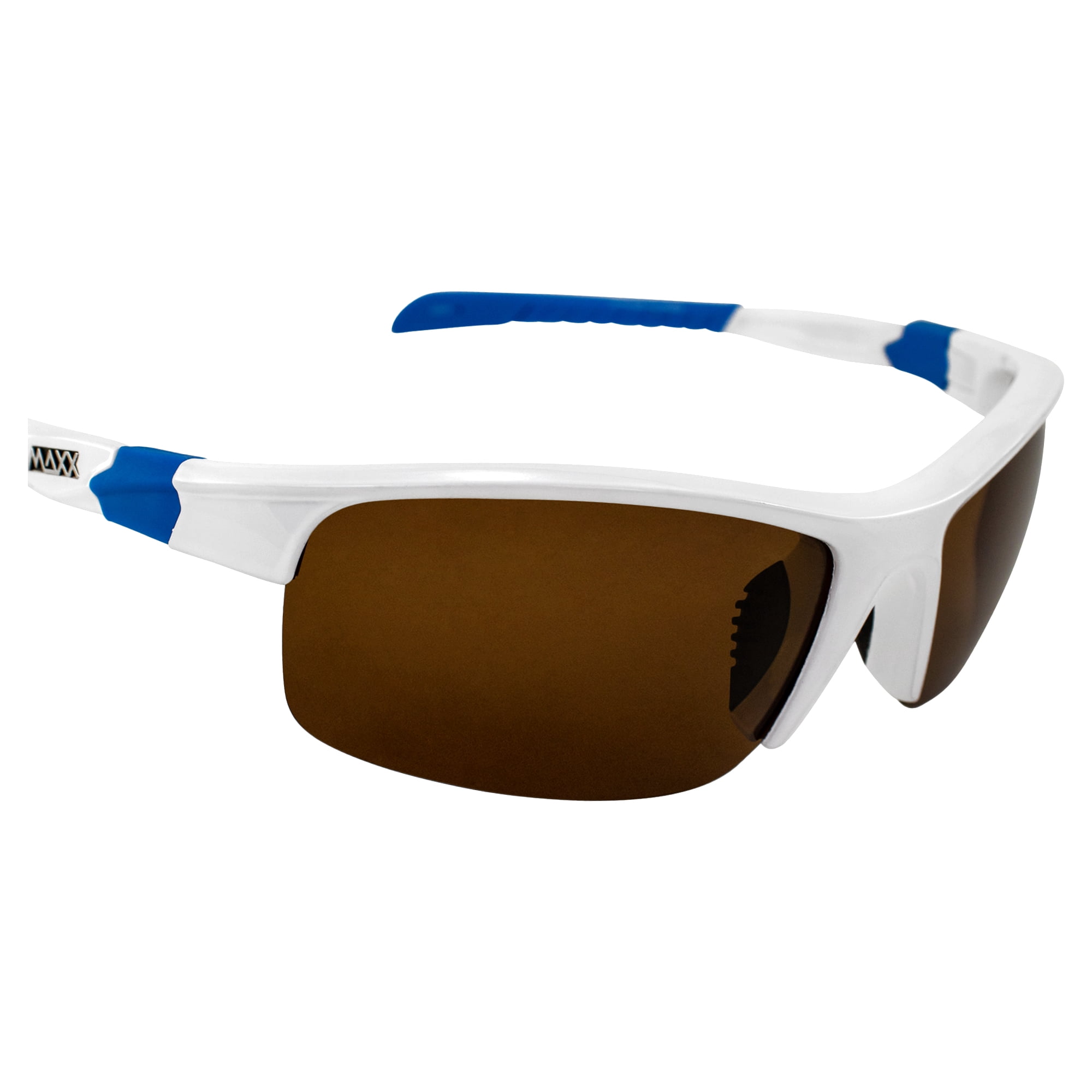Maxx Switchback Brown Polarized Lenses White Frame Sports Sunglasses