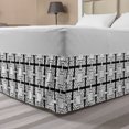 thumbnail image 1 of Abstract Bed Skirt, Art Deco Inspired Composition of Various Geometric in Monotone, Elastic Bedskirt Dust Ruffle Wrap Around for Bedding Decor, 4 Sizes, Dark Grey and White, by Ambesonne, 1 of 2
