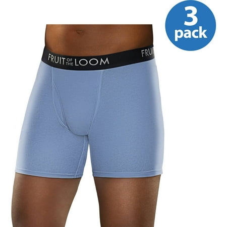 Fruit of the Loom Men's Breathable Assorted Color Boxer Brief, 3 Pack, Size 2XL