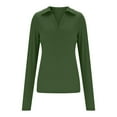 thumbnail image 5 of Maplenight Long Sleeve Thermal Shirts for Women Ribbed Knit Slim Fit Going Out Tops Basic Golf Shirts with Thumb Holes, 5 of 7