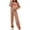 Brown, variant on LINGLANG Fall Outfits For Women 2025 Dressy Casual Casual Striped Soft Jogger Pants Crewneck Pullover Sweatshirt Outfit Comfortable 2 Piece Tracksuit Casual Sweatsuit Lounge Set Matching Sets