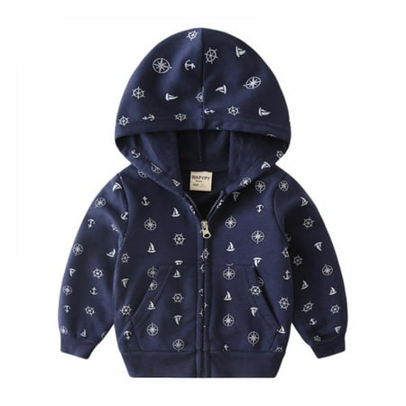 

Boys Toddler Cartoon Dinosaur Hoodies Jacket Cool Long Sleeve Zipper Hooded Sport Sweatshirt Coat for Kids 1-7 Years