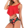 thumbnail image 4 of Women Two Piece Plus Size Sexy Backless Halter Beach Printed Swimwear Set, 4 of 6