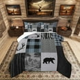 thumbnail image 5 of Erosebridal Hunting Bear Bedding Twin Comforter Set, Farmhouse Wildlife Down Comforter, Patchwork Plaid Decor, 2pcs, 5 of 8