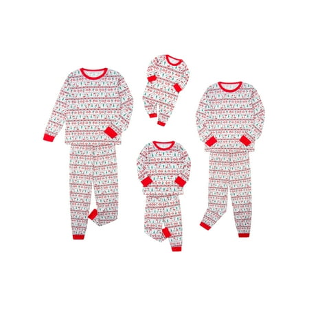 

FSDJHSDH Christmas Family Matching Pajamas Set Long Sleeve Xmas Tree Pjs Sets Jammies Nightwear