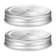 thumbnail image 1 of 2pcs Mason Jar Tapa de paja Tapa de acero inoxidable Ledos de frascos con agujeros de paja, 1 of 5