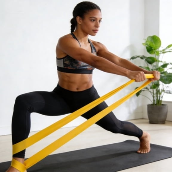 Resistance Bands for Strength Training and Stretching - Exercise Bands for Yoga, Pilates, and Home Workouts - Elastic Stretch Bands for Fitness and Muscle Toning (Yellow)