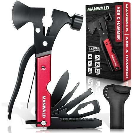 15 in 1 Multitool Axe Hatchet Fathers Day Dad Gifts from Daughter Wife Son Camping Accessories Survival Gear Multi Tool for Camping Hiking Survival Cool Gadgets Gifts for Men Husband Boyfriends