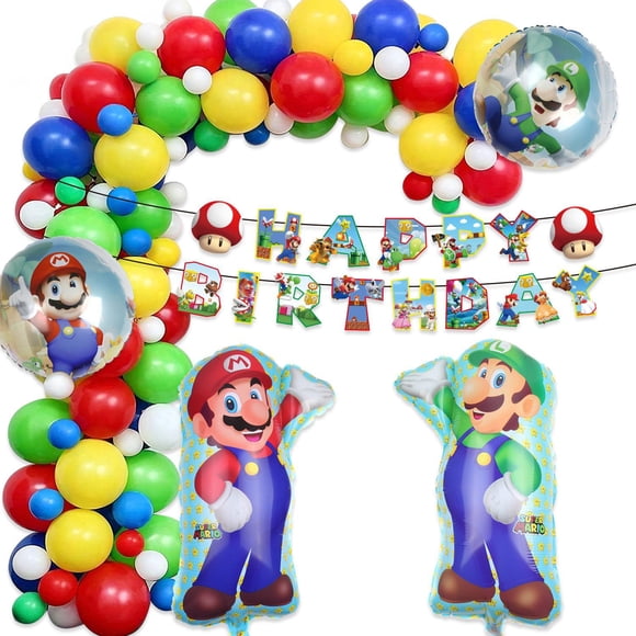Globos decorativos para cumpleaños Luigi y Mario