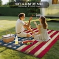 thumbnail image 4 of Outdoor Rug 4x6 ft Patriotic Rustic American Flag Waterproof Outdoor Patio Rug Mat Non Slip Outside Area Rugs Carpet for RV,Camping,Porch,Deck,Pool,Balconybackyard,4th of July Red Blue, 4 of 9