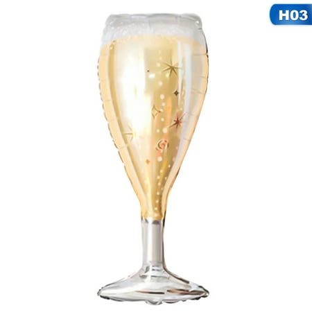Birthday Balloons Champagne - Fancyleo 1Pc Large Champagne Wine Bottle Cup Foil Balloon Wedding Birthday Party D WSVT