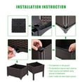 thumbnail image 4 of Raised Garden Bed with Legs, Outdoor Plastic Elevated Planter Box, Free Splicing Growing Bed with Rattan Pattern & Drainage Holes for Vegetables Herbs and Flowers, Brown, 6 Sets, 4 of 9