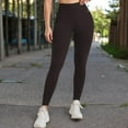thumbnail image 3 of High Waist Seamless Leggings with Full-Length Compression Fit - Small, Black, 3 of 5