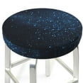 thumbnail image 3 of Daiia Blue Glitter Retro Stool Covers Round,Round Bar Stool Covers Waterproof Bar Chair Covers Washable Stool Cushion Slipcover for 12-14 Inch Chair-13 inch, 3 of 7