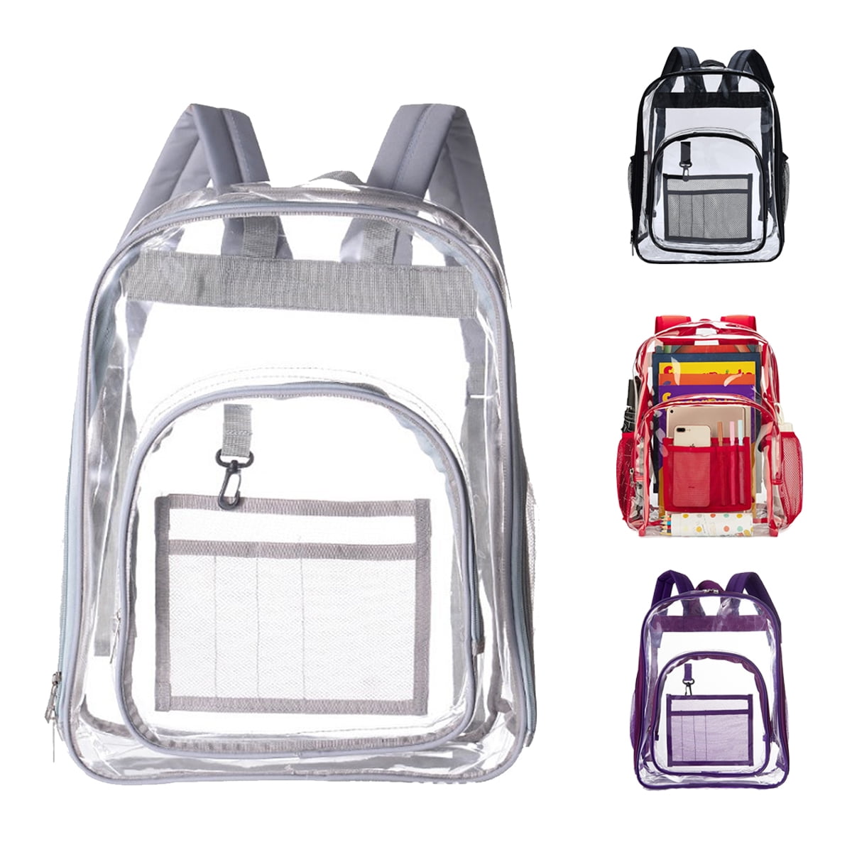 Versnel schaamte Puur Unisex Waterproof Clear Transparent PVC Backpack For Adults Students School  Bags - Walmart.com