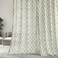 thumbnail image 6 of Saida Chocolate Embroidered Geometric Patterned Faux Linen Sheer Curtain (1 Panel), Saida Chocolate, 50W X 108L, 6 of 12