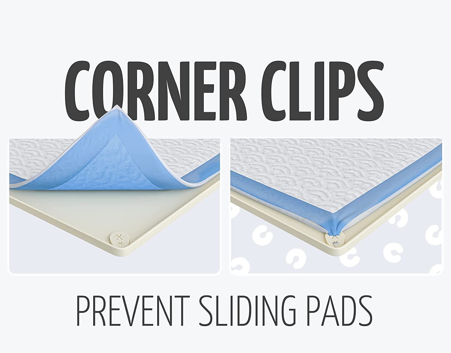 Skywin Pee Pad Holder - No Spill and Leaks Silicone Puppy Pad Holder, Secure 30 x 23 Inches Pee Pad (30Lx23W, 2 Pack, Beige)