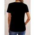 thumbnail image 3 of Print T-Shirt, Crew Neck Short Sleeve T-Shirt, Casual Tops, Women'S Clothing, 3 of 7