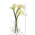 thumbnail image 2 of Nearly Natural Calla Lily Artificial Arrangement in Vase (Set of 2), Cream, 2 of 3