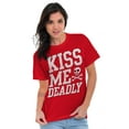 thumbnail image 4 of Valentines Day Skull Kiss Me Deadly Women's Graphic T Shirt Tees Brisco Brands M, 4 of 6