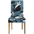 thumbnail image 2 of RYLABLUE Funny Cute Panda Stretch Chair Cover Protector Seat Slipcover for Dining Room Hotel Wedding Party Set of 6, 2 of 5