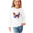 thumbnail image 2 of Darzheoy Toddler Fashion Print Top Tee Kids Girls Tunic Tops Crewneck Soft Solid Color Long Sleeve Comfortable Casual Pullover Sweatshirt 3-13 Y, 2 of 5