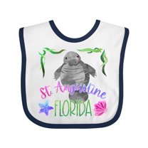Inktastic St. Augustine Florida Cute Swimming Manatee Boys or Girls Baby Bib
