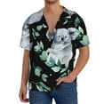 thumbnail image 3 of Gaeub Cartoon Koala Bear Men's Lapel Short Sleeve Shirt, Relaxed Fit Shirt, Soft and Breathable for Outdoors Party Travel - X-Large, 3 of 7