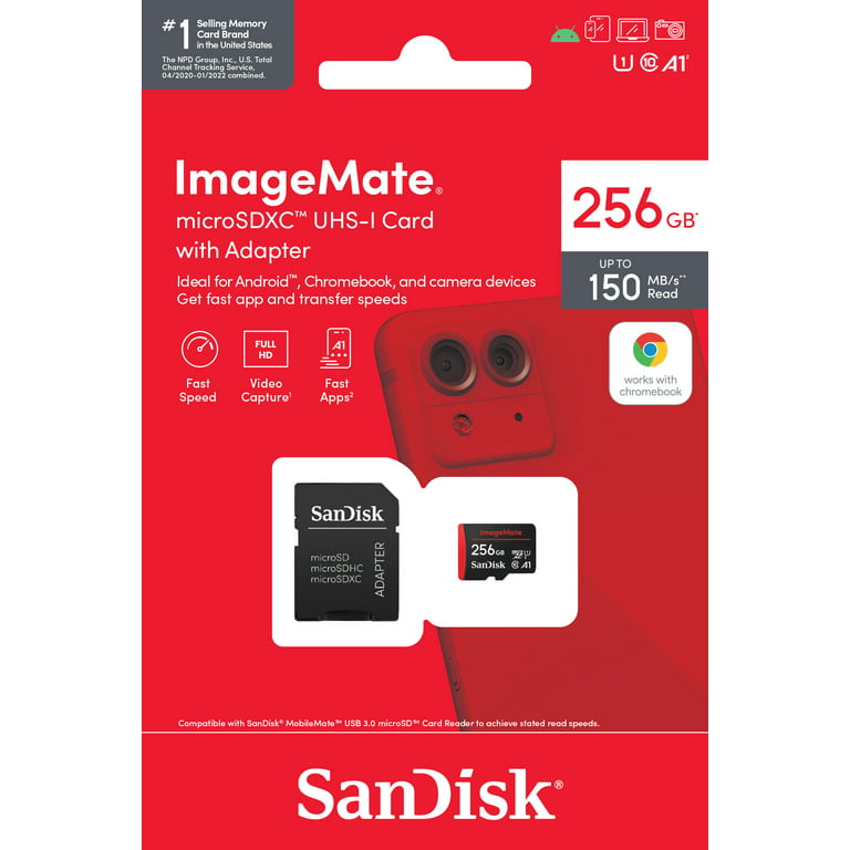 SanDisk Ultra® microSDXC UHS-I Card, 256GB, 150MB/s R, 10 Y Warranty, for  Smartphones