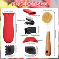 thumbnail image 2 of 8 Pieces Silicone Hot Handle Holder Set, Silicone Handle Holder, 2 Pieces Pot Holders Cover, 2 Pieces Silicone Assist Handle, 2 Pieces Pan Scraper and Kitchen Dish Brush with Long Handle, 2 of 7