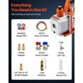 thumbnail image 3 of VEVOR 4 CFM 1/3 HP HVAC Single Stage Rotary Vane Vacuum Pump and Manifold Gauge Kit, 3 of 9