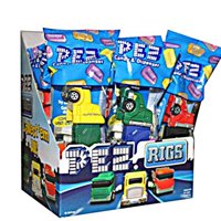 PEZ Candy Rigs Assortment, candy dispenser plus 2 rolls of assorted fruit candy, box of 12