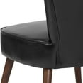 thumbnail image 6 of Merrick Lane Black Faux Leather Mid-Back Retro Accent Side Chair with Flared Wooden Legs, 6 of 10