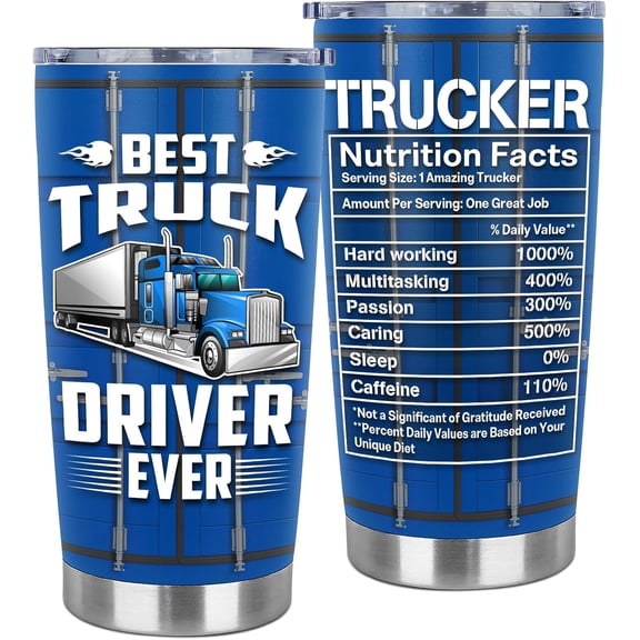 Truck Driver Gifts for Men Truck Driver Appreciation Present Cool Trucker Gift for Husband Dad Birthday Fathers Day Trucker Gift Ideas Stainless Steel Tumbler 20oz