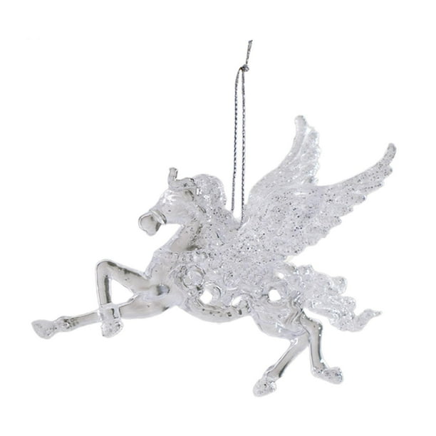 Adorno colgante para árbol de Navidad, decoración navideña, colgante decorativo acrílico Caballo alado