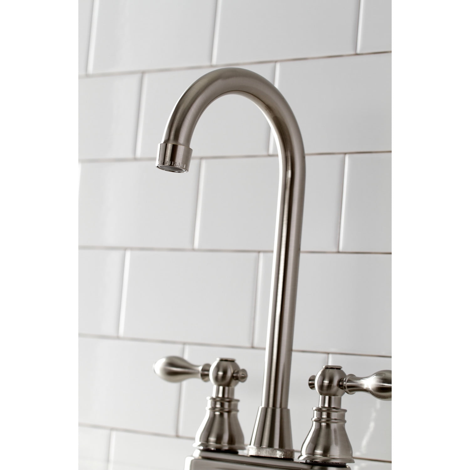 Kingston Brass KB498ACL American Classic Two-Handle High-Arc Bar Faucet, Brushed Nickel