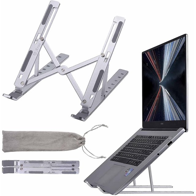 Laptop Stand For Desk,adjustable Ergonomic Portable Aluminum Laptop Holder, Foldable Computer Stand 5 Angles Anti-slip Laptop