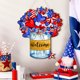 thumbnail image 5 of 4 de julio Colgador de puerta de madera - Bandera americana Letrero circular de la puerta - Decoración patriótica del hogar con diseño de bandera con estrellas - Arte de la pared de madera del día, 5 of 7