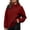 Wine, variant on Horkkom Mock Neck Sweatshirt Solid Color Casual Long Sleeve Tops Oversized Pullover Fall Sweatshirt S